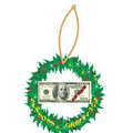 Las Vegas $100 Bill Wreath Ornament w/ Clear Mirrored Back (10 Square Inch)